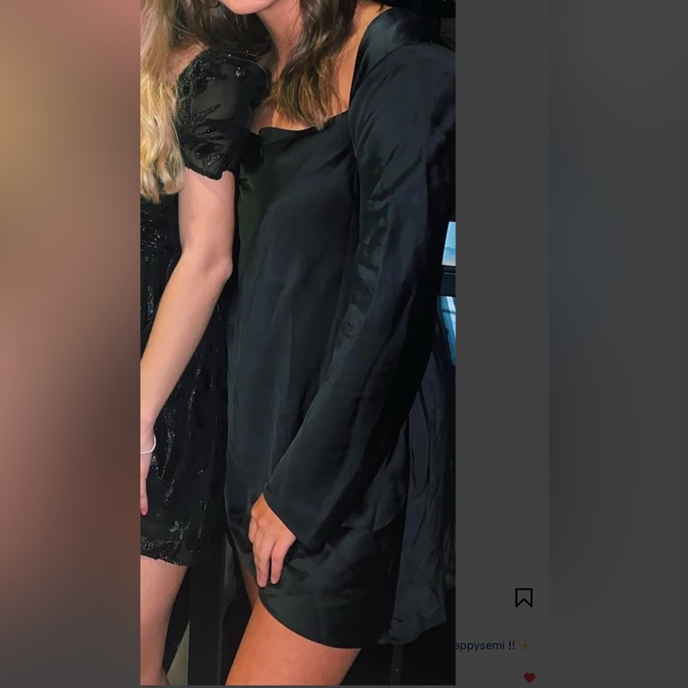 REVOLVE Black Silk Mini Dress
